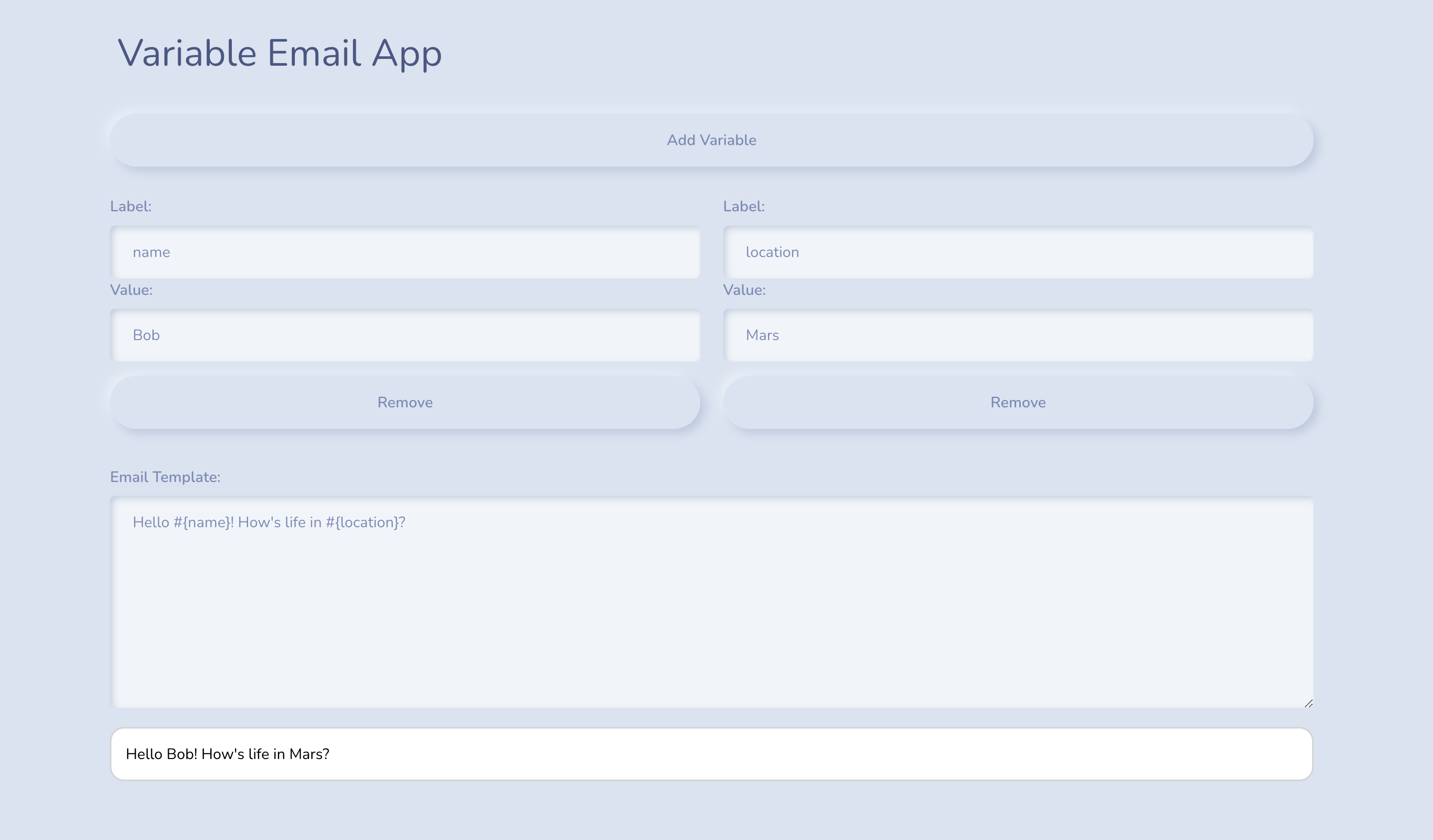 Variable Email App